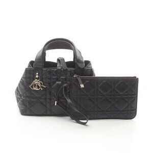Dior Toujours Cannage Handbag Leather Black